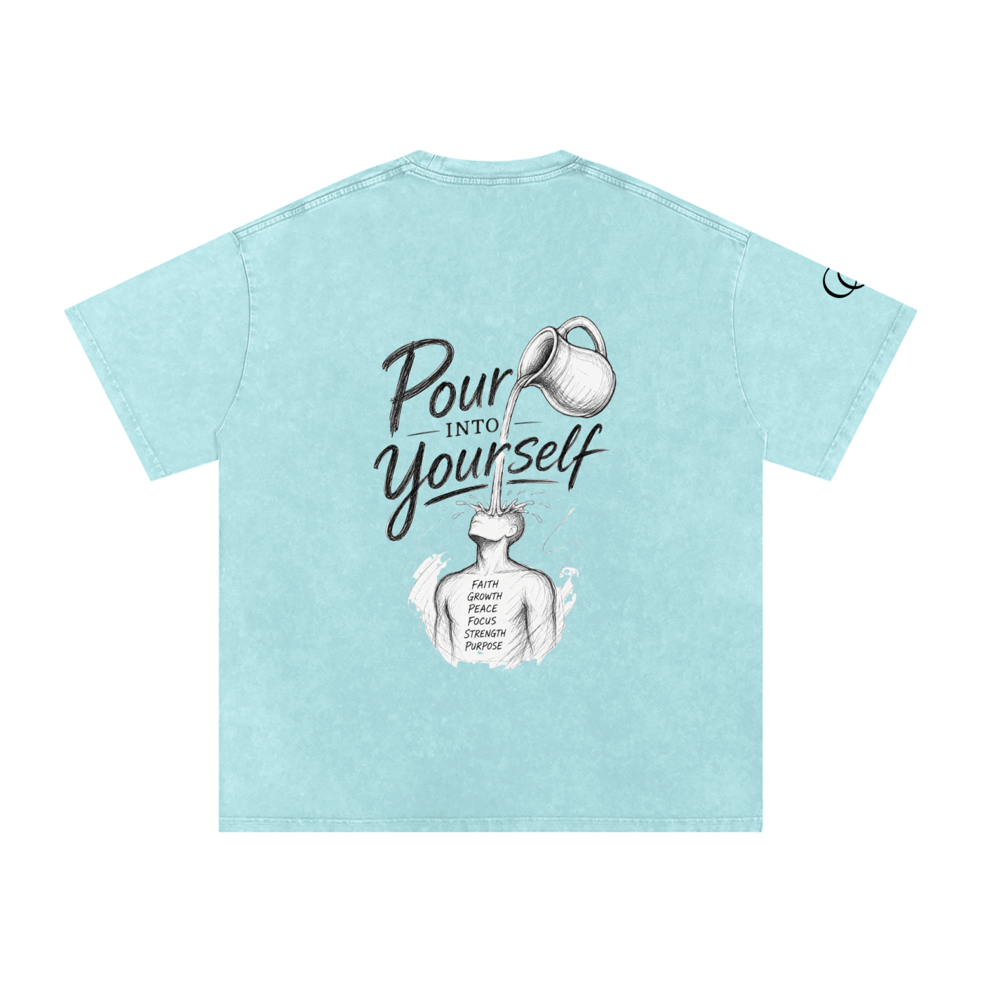 Pour Into Yourself Snow Washed Oversized Cotton T-Shirt
