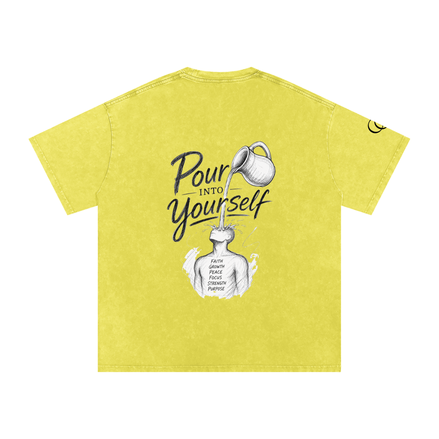 Pour Into Yourself Snow Washed Oversized Cotton T-Shirt