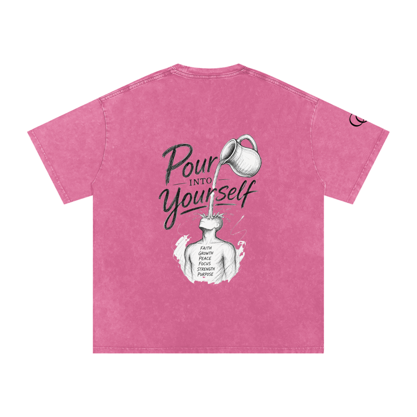 Pour Into Yourself Snow Washed Oversized Cotton T-Shirt