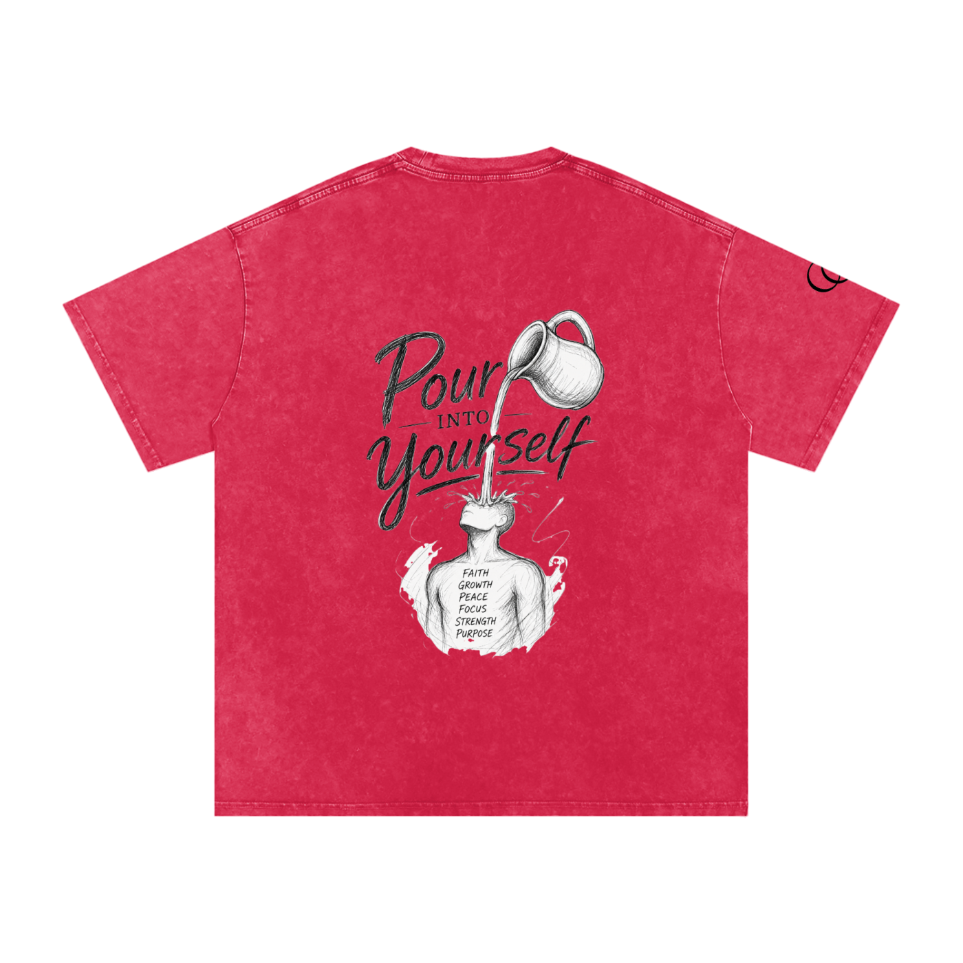 Pour Into Yourself Snow Washed Oversized Cotton T-Shirt