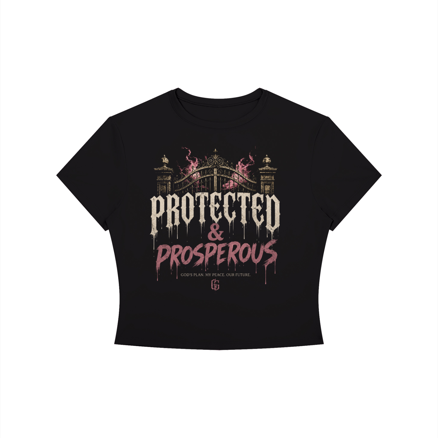 Protected and Prosperous Women's Crewneck Crop T-Shirt
